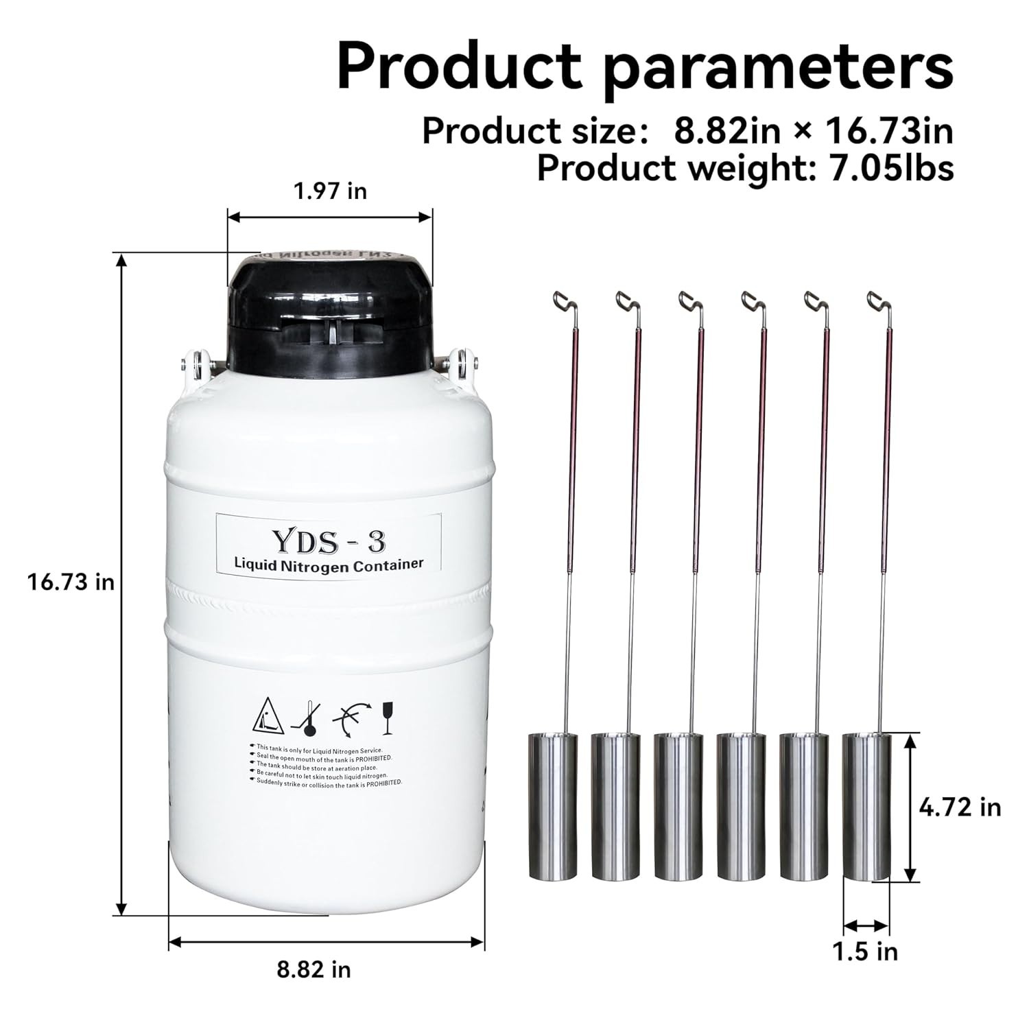 Liquid Nitrogen Tank Aluminum Alloy Cryogenic Container LN2 Dewar