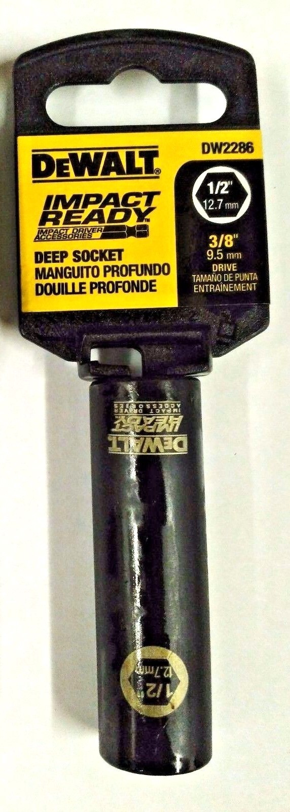 Dewalt DW2286 1/2″ 3/8″ Drive 6 Point Impact Ready Deep Socket