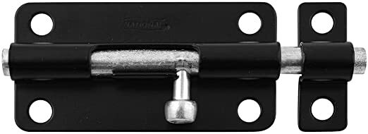 Black Powder Coated Finish 4″ Barrel Bolt | w/ Screws