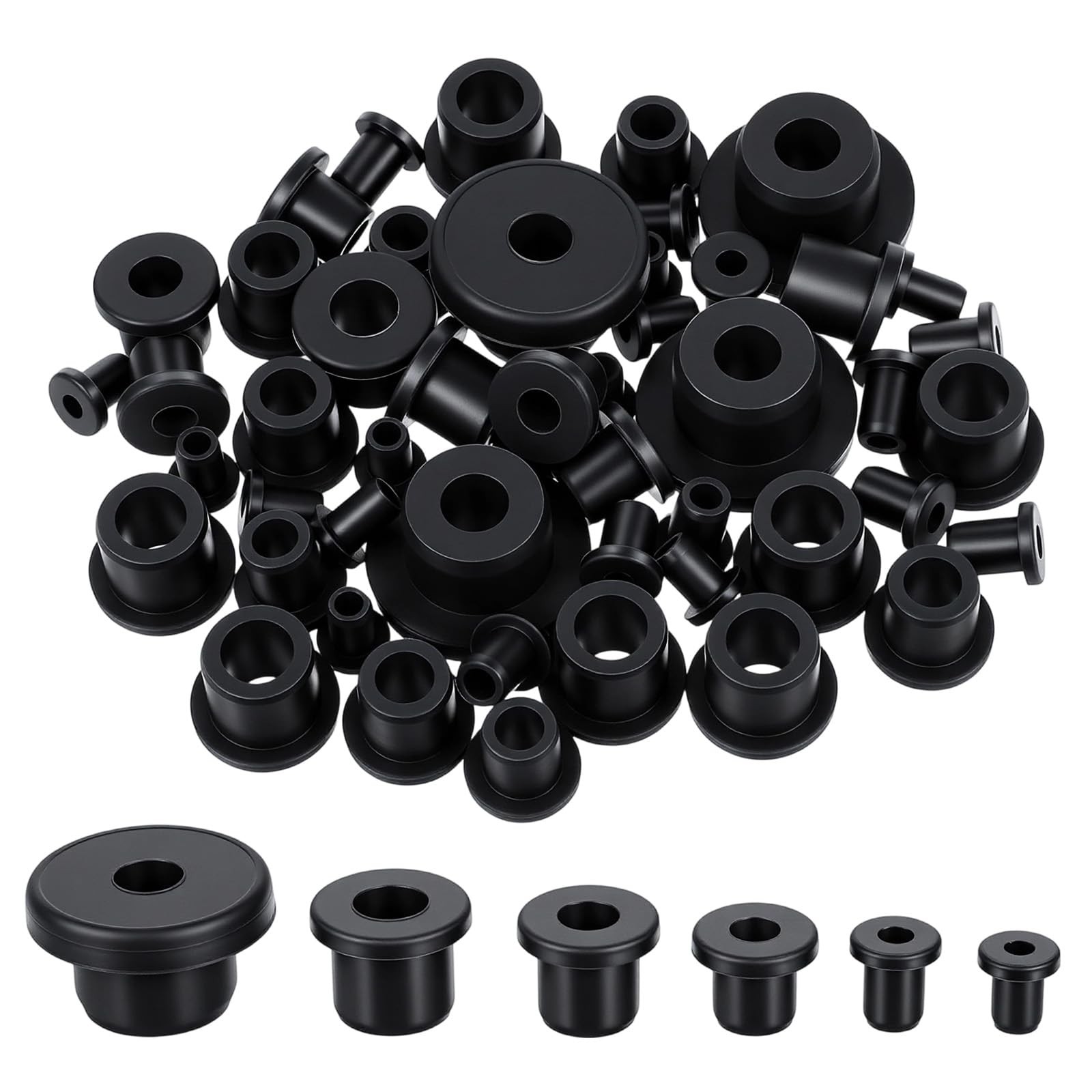 115 PCS T-Type Rubber Grommet Kit for Wiring Assortment, 6 Sizes Waterproof W…