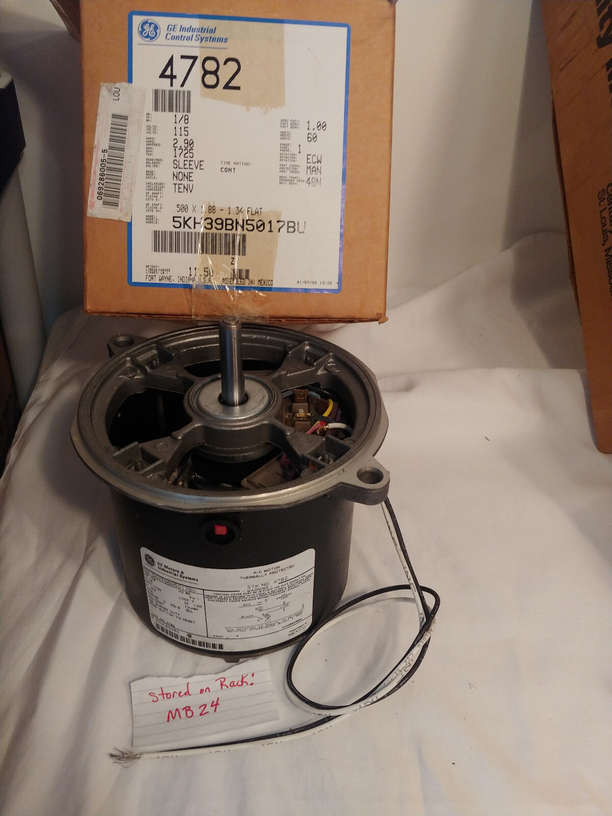 GE 4782 Industrial Control Systems, 5KH39BN5017BU, 1/8 HP MOTOR