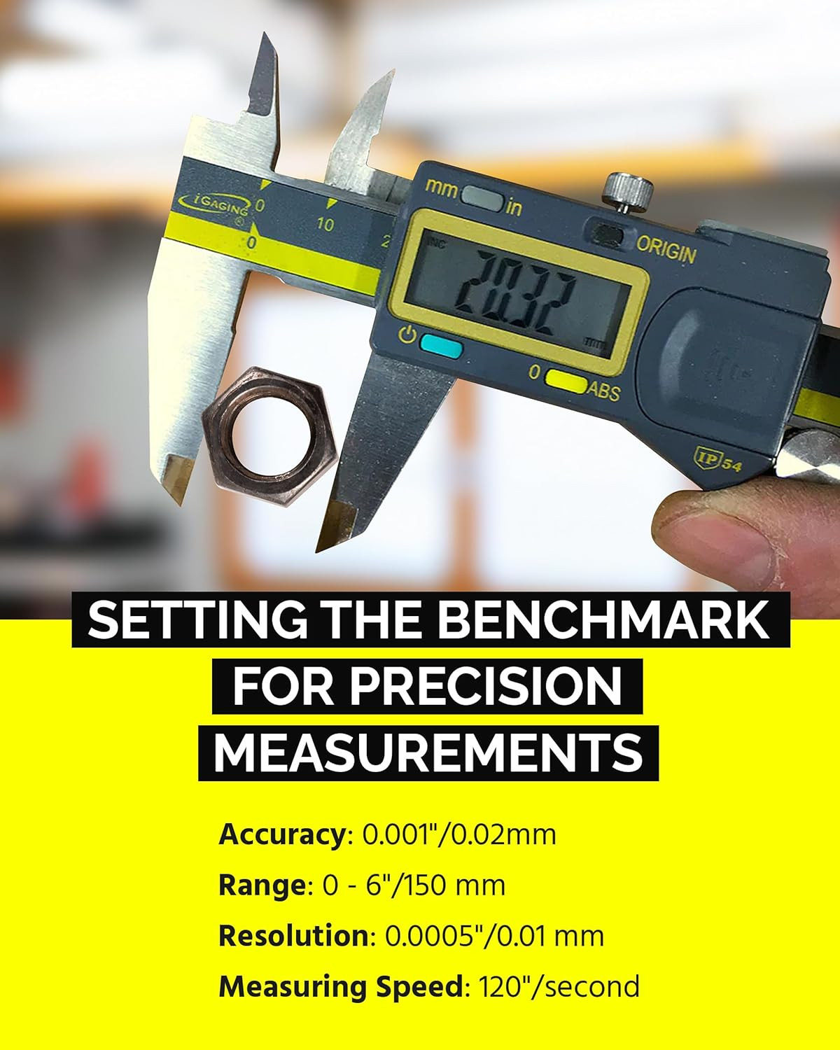 iGAGING Absolute Origin 0-6 Digital Caliper IP54 Stainless Steel