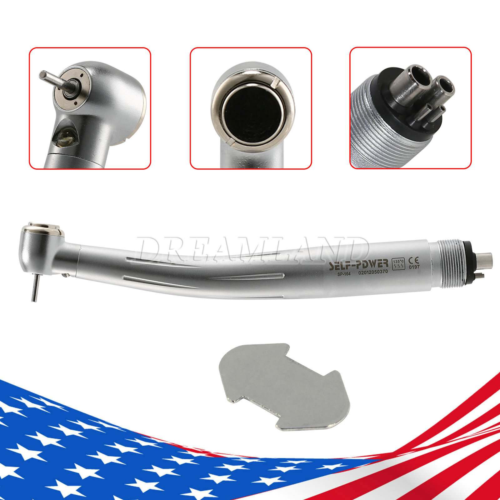Dental Pana Max LED Self-Power E-generator Fiber Optic High Speed Handpiece USA