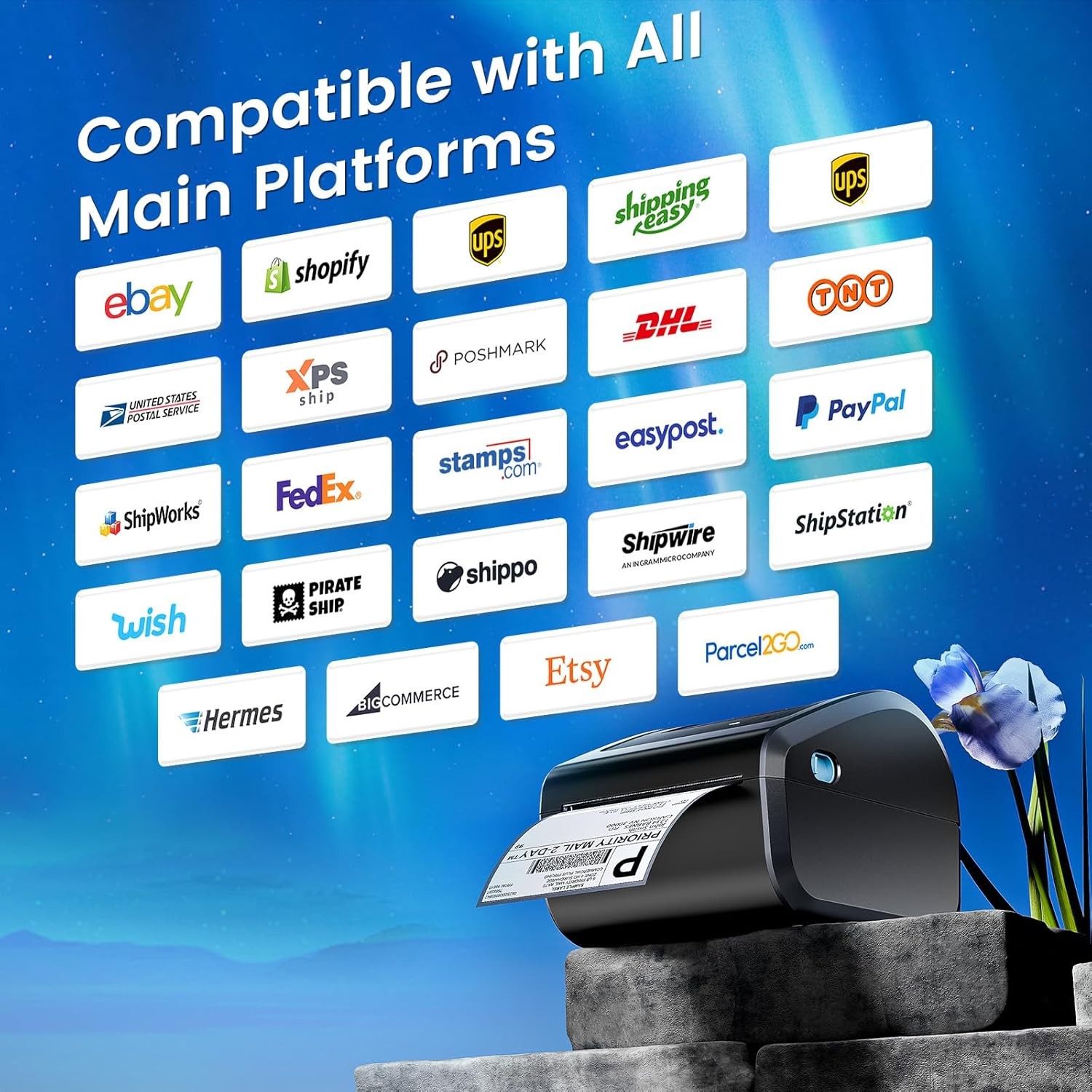 Phomemo Bluetooth 4×6 Thermal Label Printer Shipping for USPS FedEx UPS