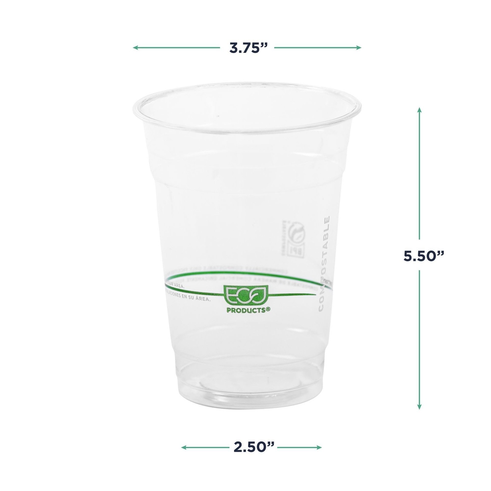 GreenStripe Clear Compostable 16oz PLA Plastic Cups, Case of 1000, Disposable…