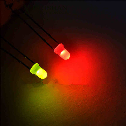 1000PCS 2pins F3 3mm Dual Bi Color Polar Changing Red/Green Led Diffused Leds