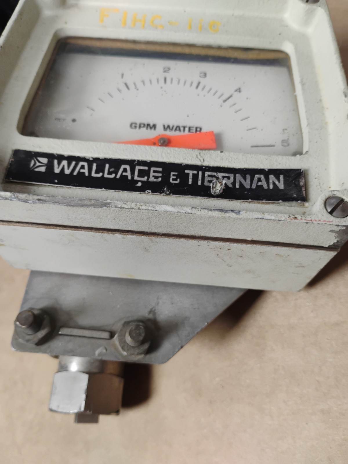 Vintage WALLACE & TIERNAN GPM FLOW METER 55-200 Series Not Tested
