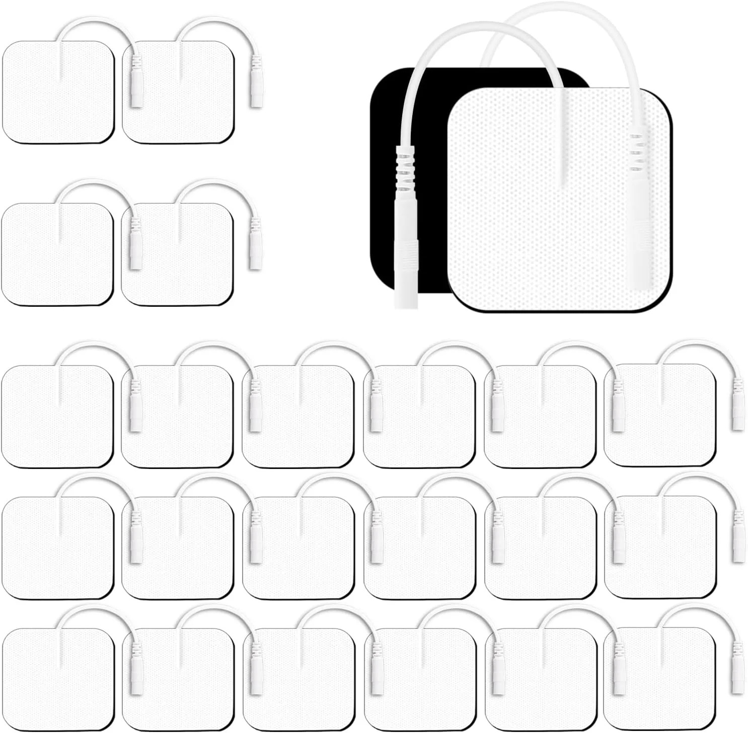 22 PCS 2X2” Tens Unit Electrode Pads Compatible with 7000 Muscle Machine, Reuse