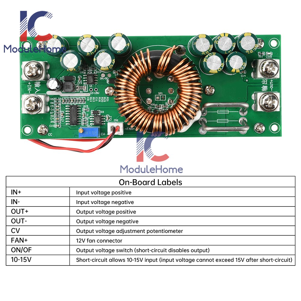 1200W 30A 1500W 50A Adjustable DC-DC Step-down Buck Power Supply Module