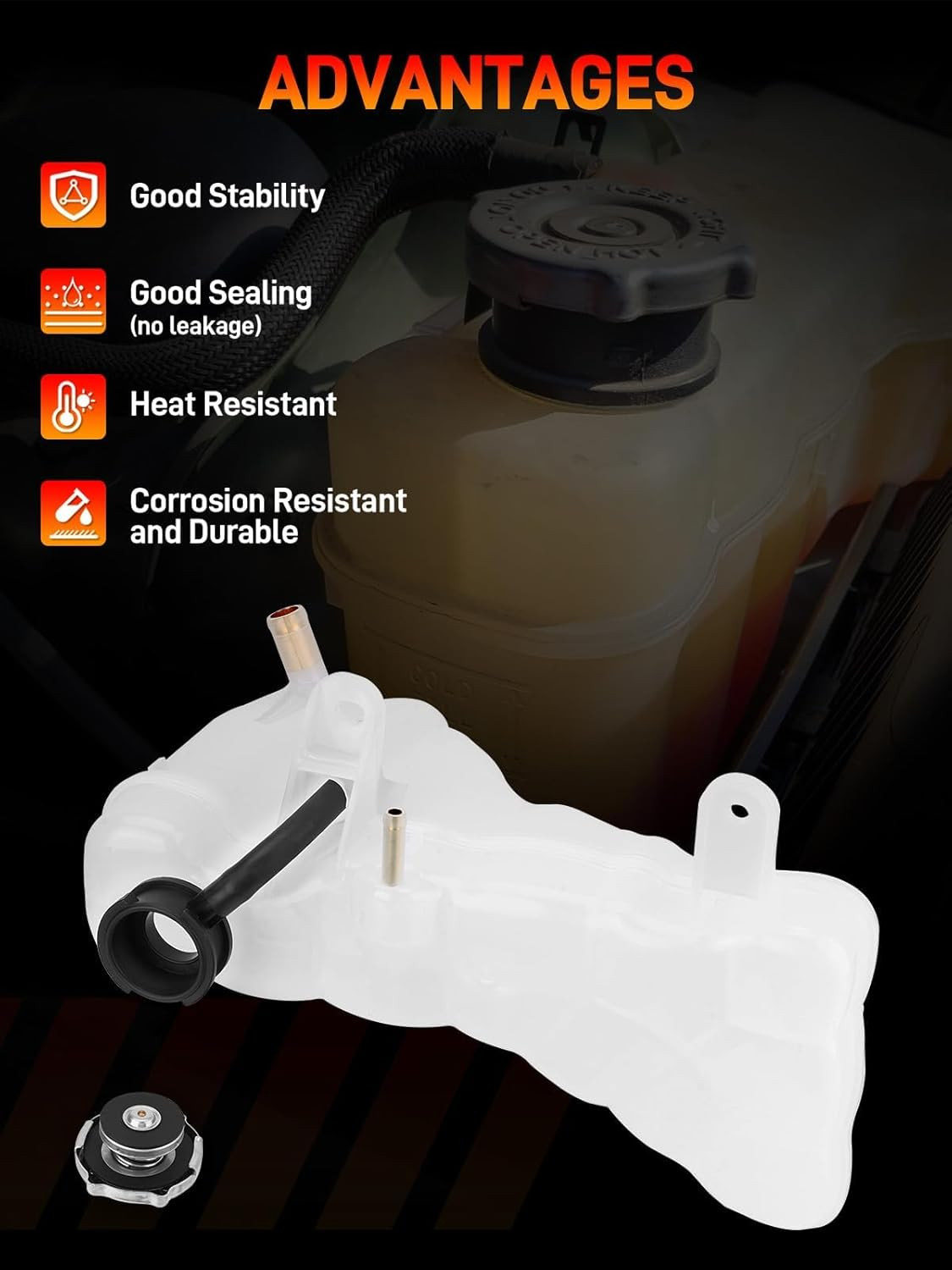 603-380 Engine Coolant Reservoir Tank w/ Cap Dodge Charger Chrysler 300 2011-23