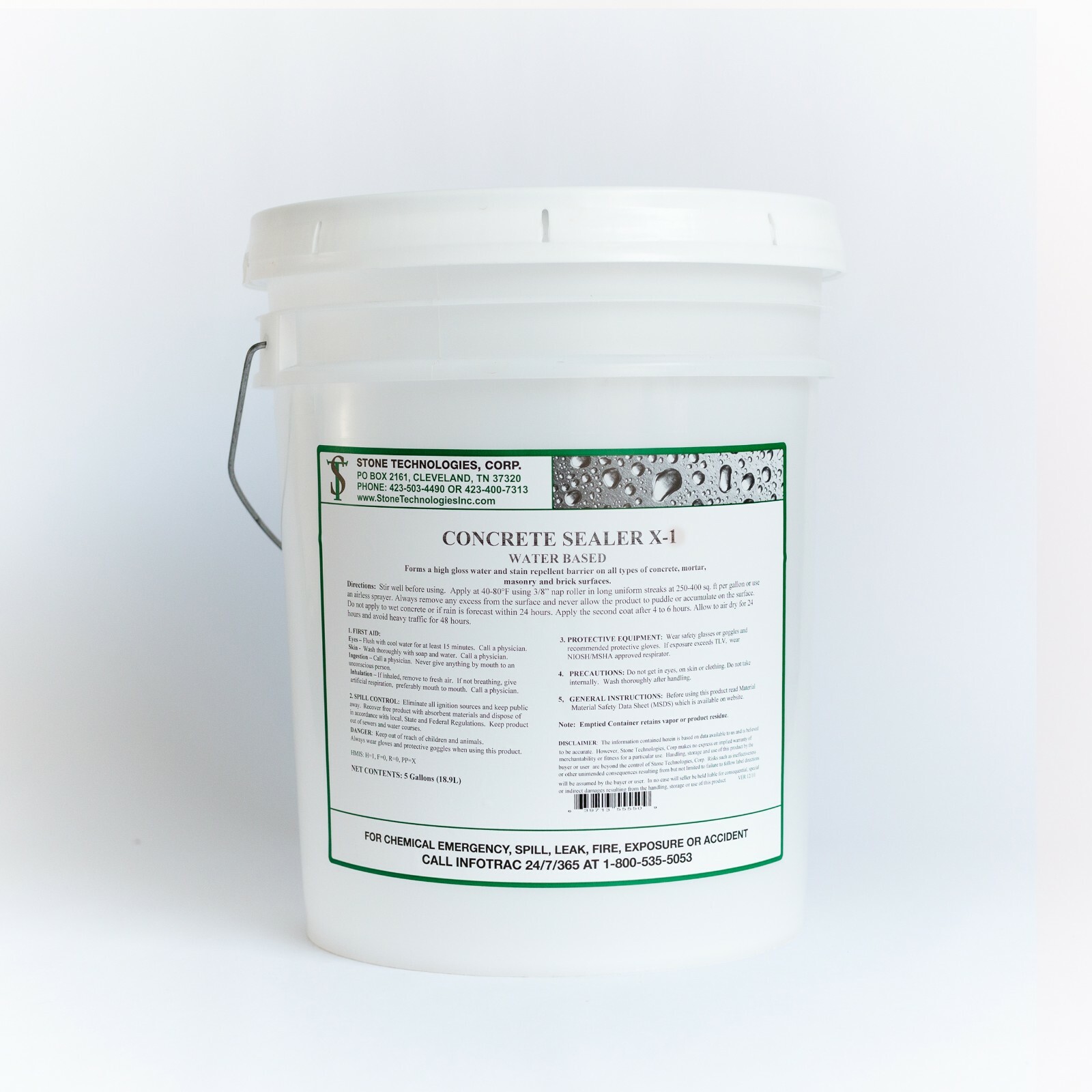 Concrete Sealer X-1 for garages, warehouses, basements & driveways 5 gallons