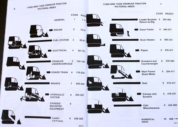 Case 1150D 1155D Crawler Tractor Dozer Parts Manual Catalog Exploded Views