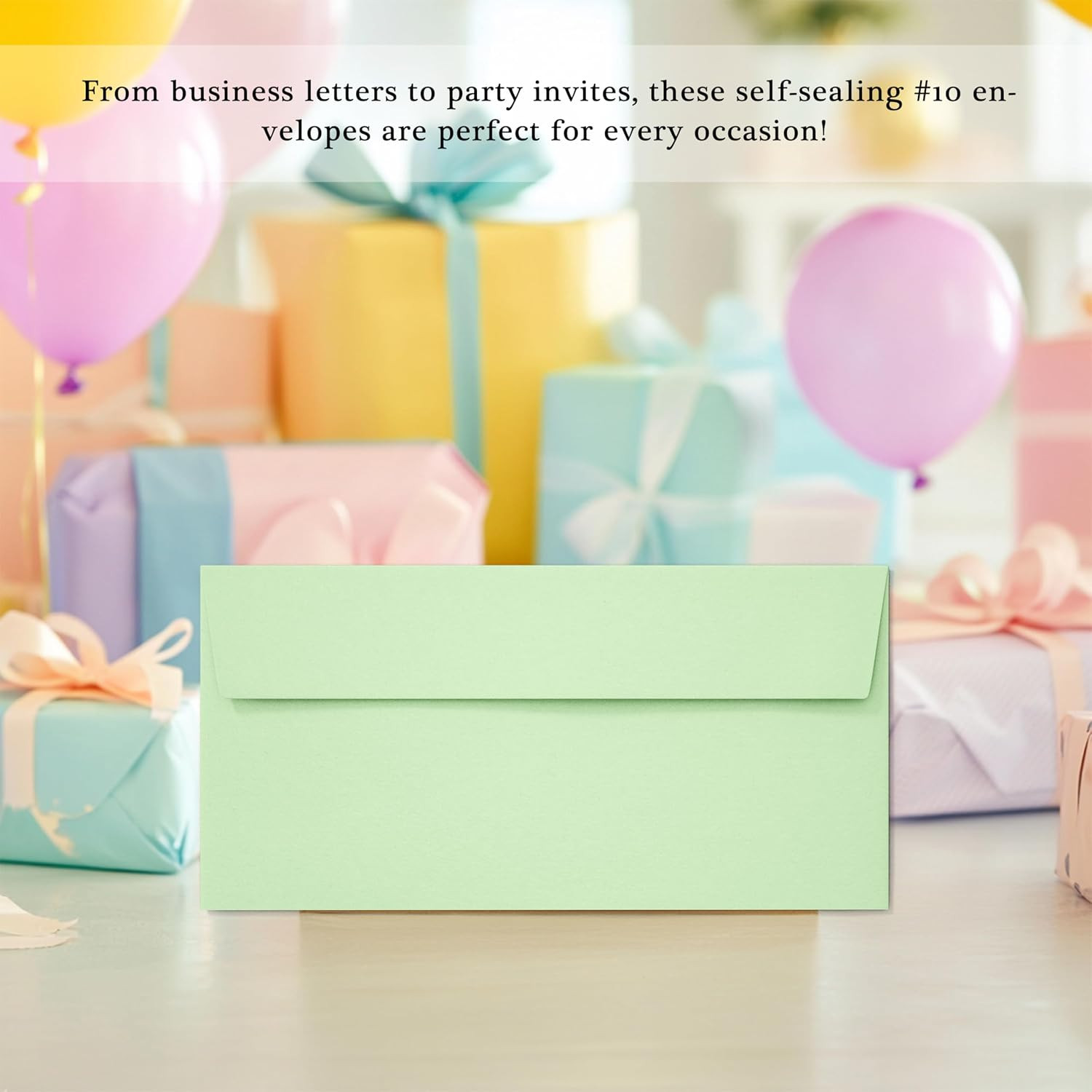 50 Pack Colorful Self Seal Business Envelopes Number 10 Letter Mailing Office Se
