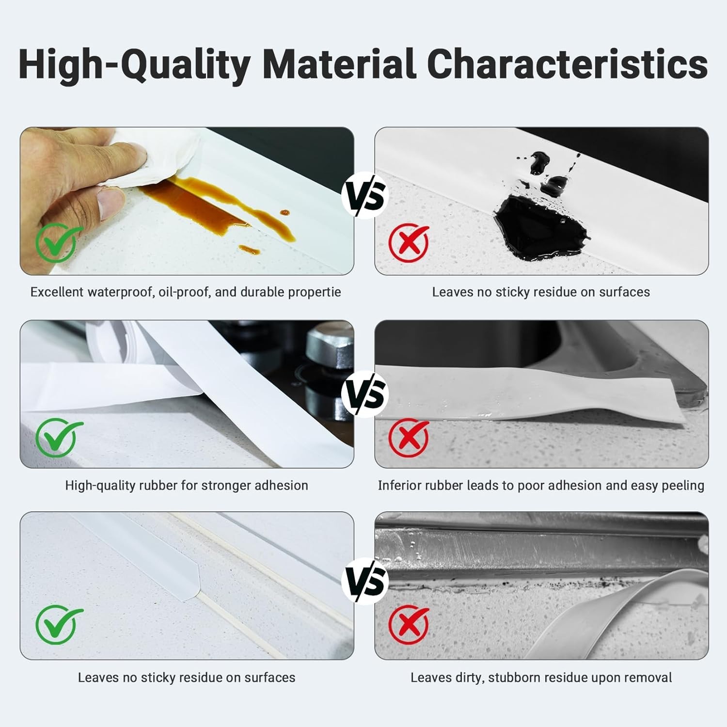 2.2cm x 10.5Ft White Caulk Tape – Adheres Easily for Seamless Water Protection