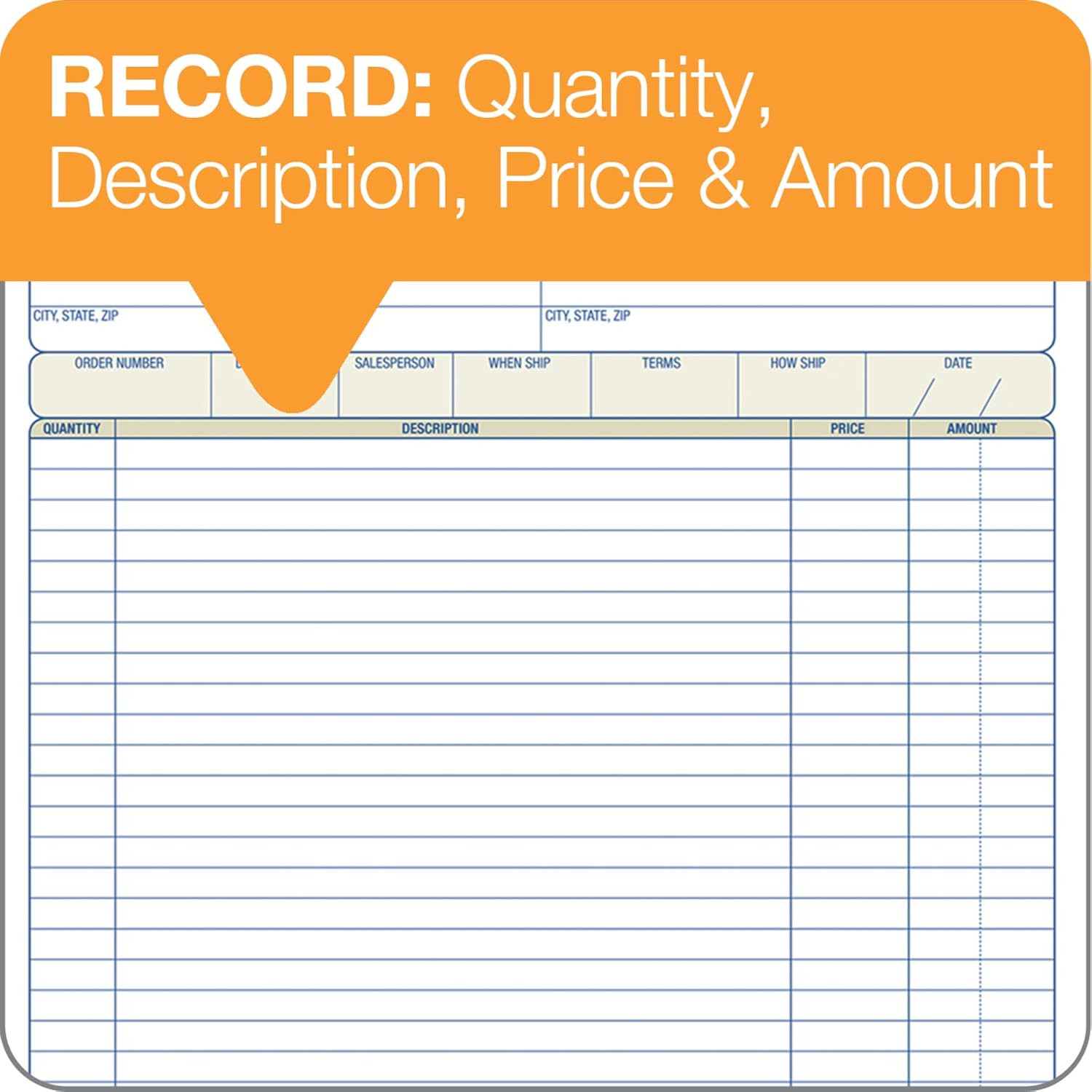 Carbonless Order Book, 2-Part, 50 Sets, 8.375 x 10.6875 Inches