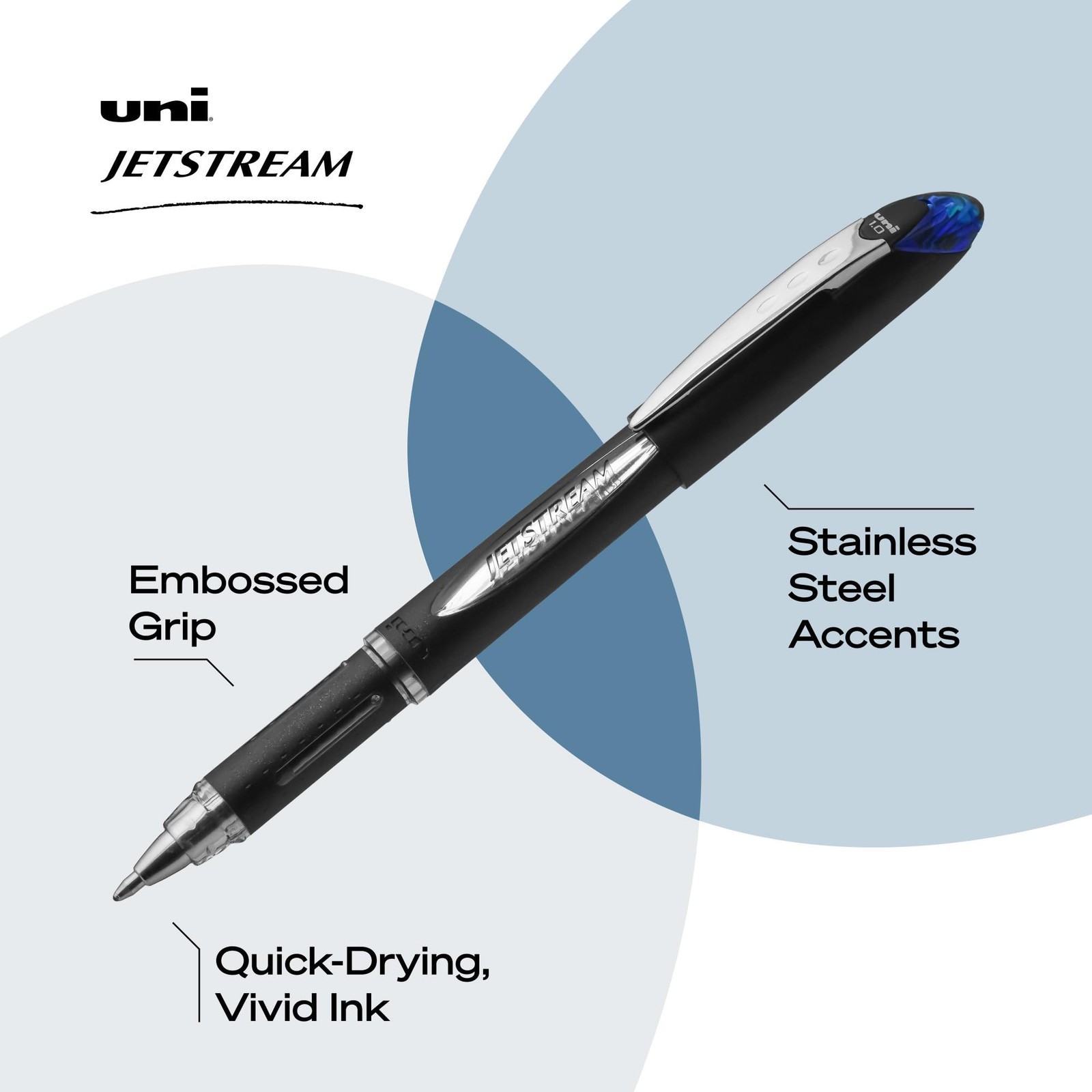 Uniball Jetstream Ballpoint Pens, Bold Point 1.0mm, Blue, 3 Office Product