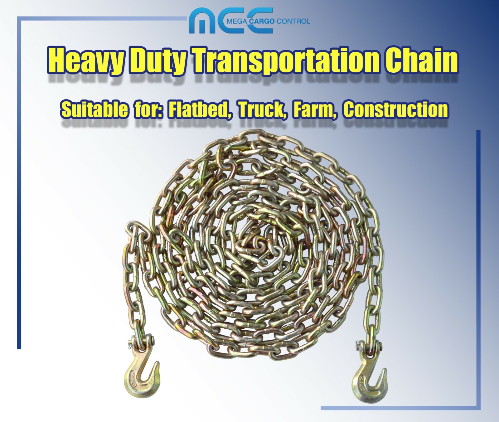 G70 Heavy Duty 5/16″ 3/8″ 1/2″ x 20′ Tow Chain Binder Flatbed Trailer Transport