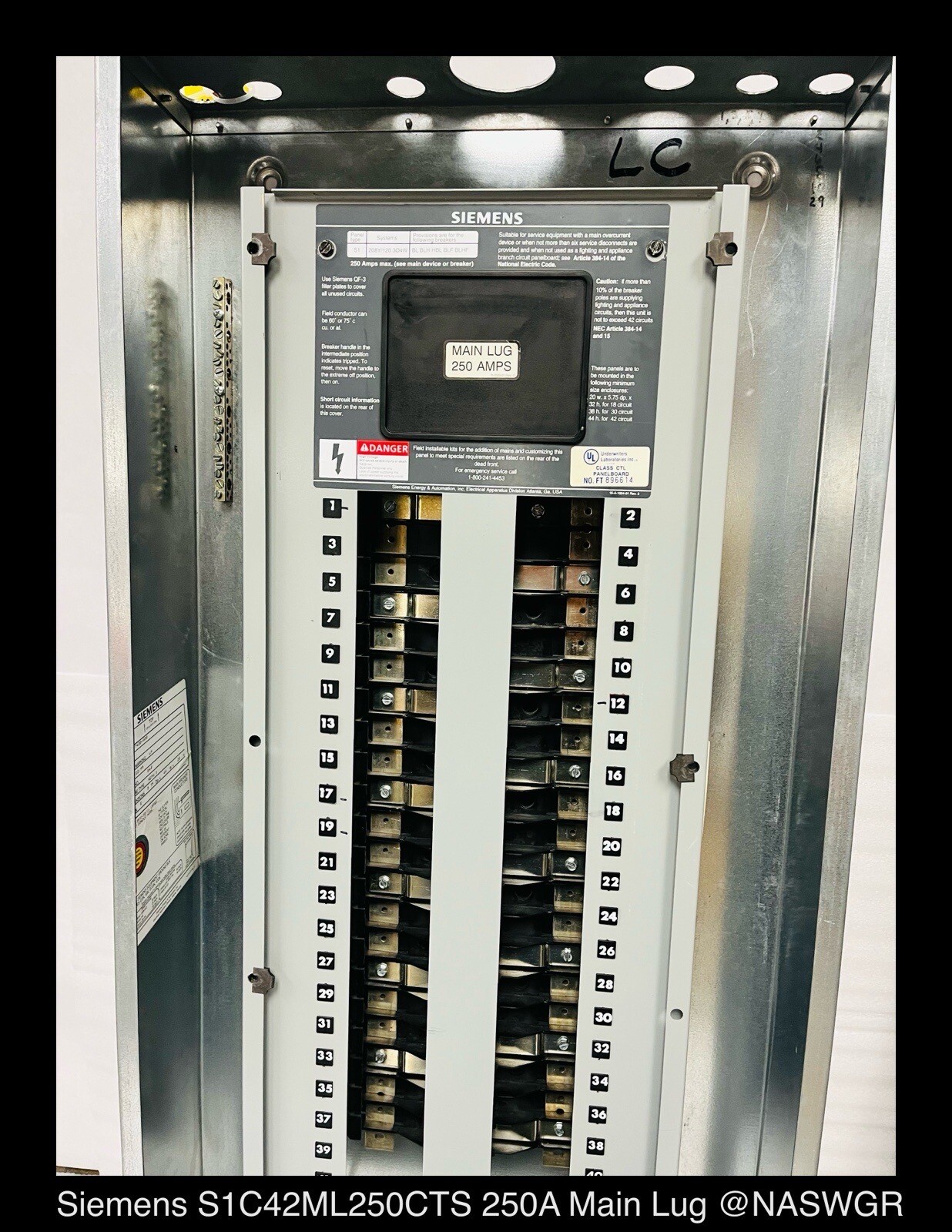 S1C42ML25CTS ~ Siemens S1C42ML25CTS 250A S1 Main Lug Panel 208Y/120V 3P/4W