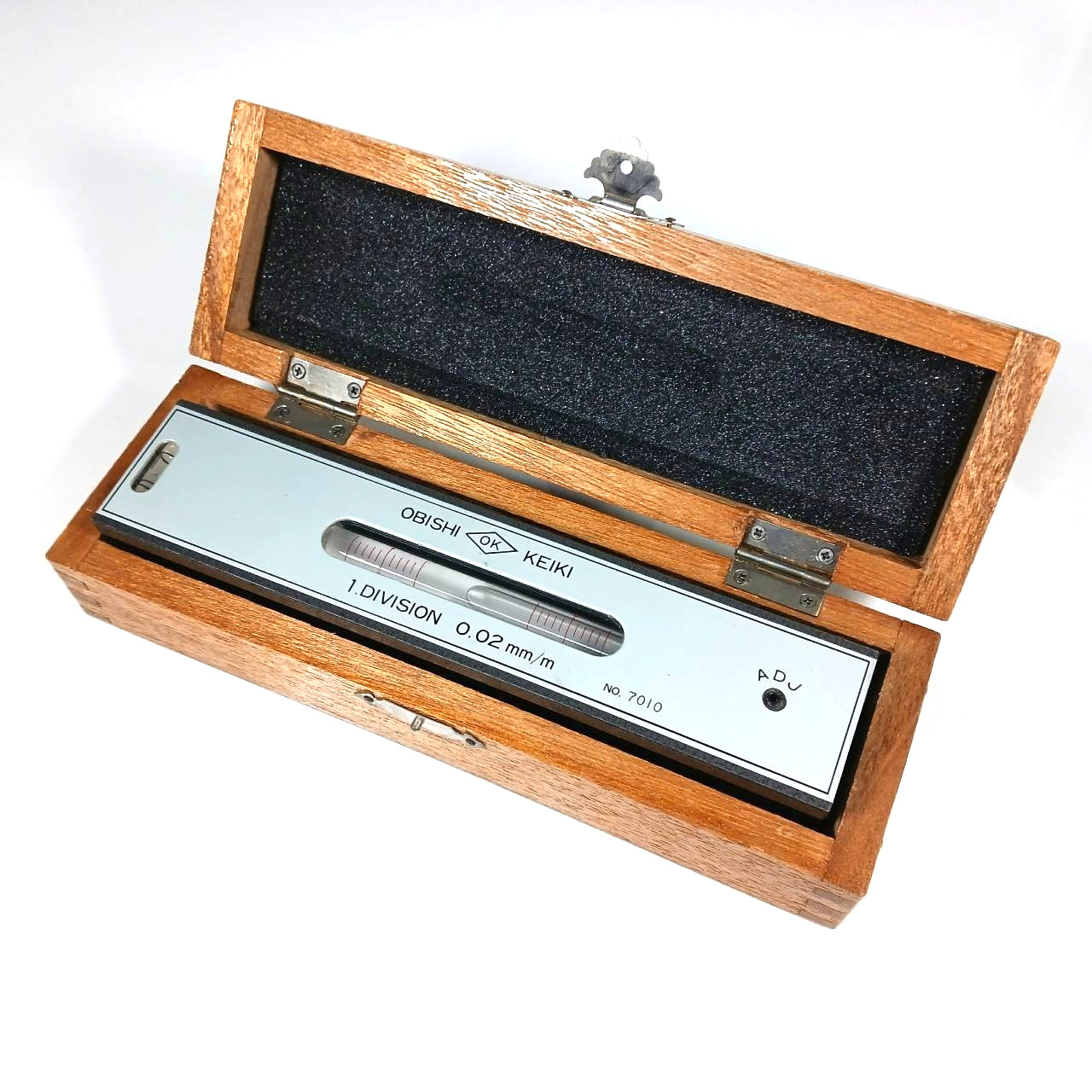 OBISHI KEIKI Precision Level 1DIV. 0.02mm/m No.7010 Machinist Tool JAPAN BA255T