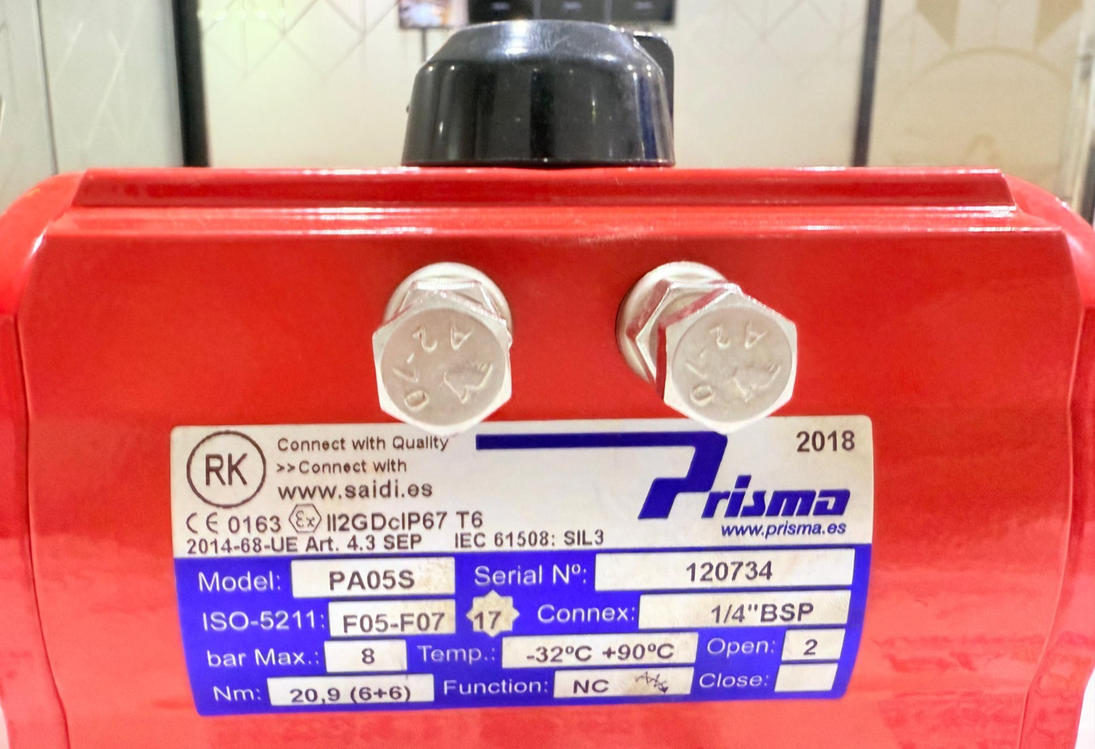 PRISMA / Pneumatic Actuator Valve / PA05S