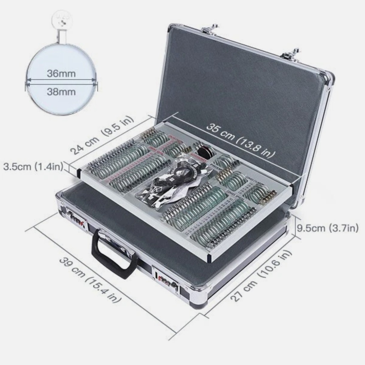 UCanSee 104pcs Optical Trial Lens Set Metal Rim Plastic Frame Aluminum Case