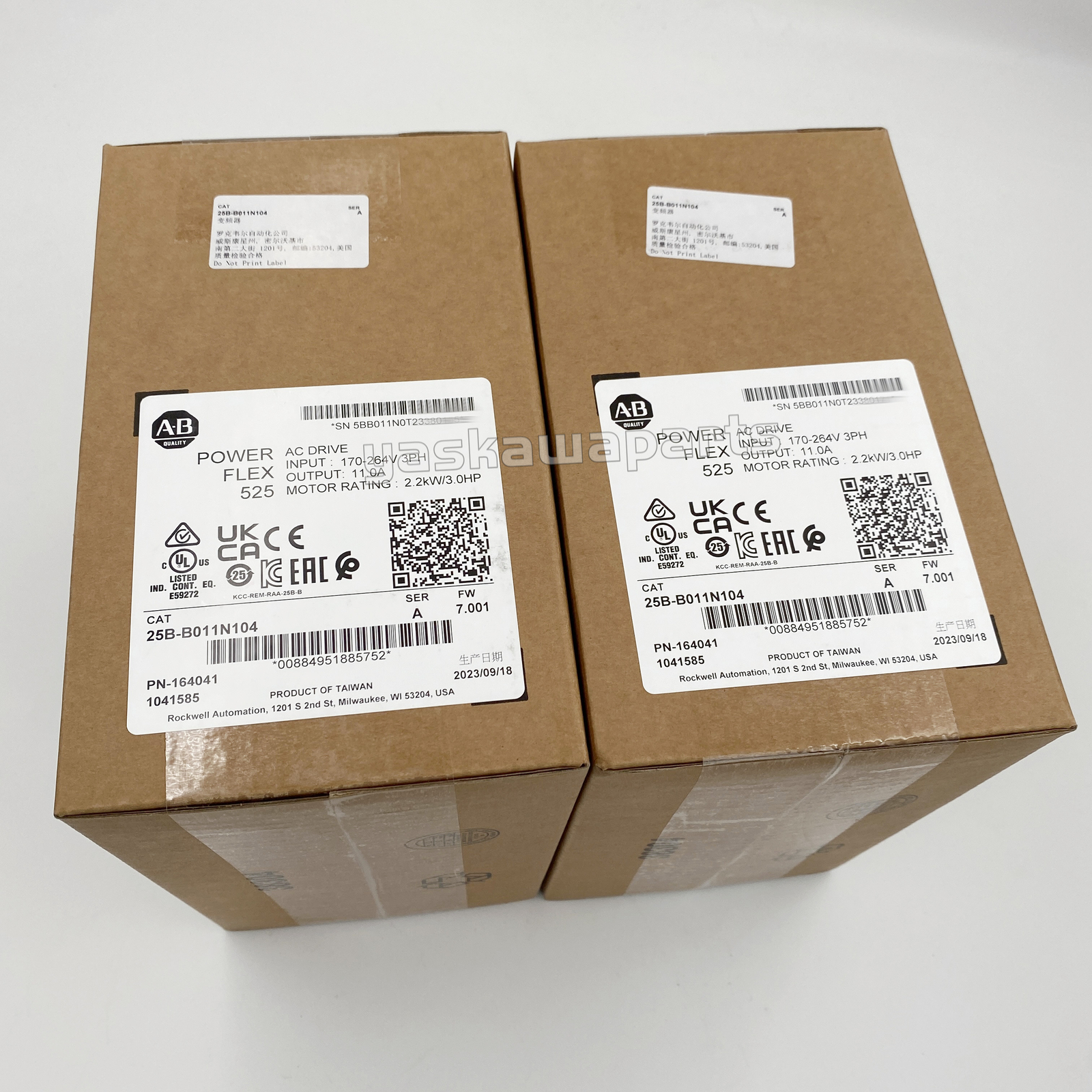 Allen-Bradley 25B-B011N104 AB 25BB011N104 SerA PowerFlex 525 AC Drive 3HP TX New