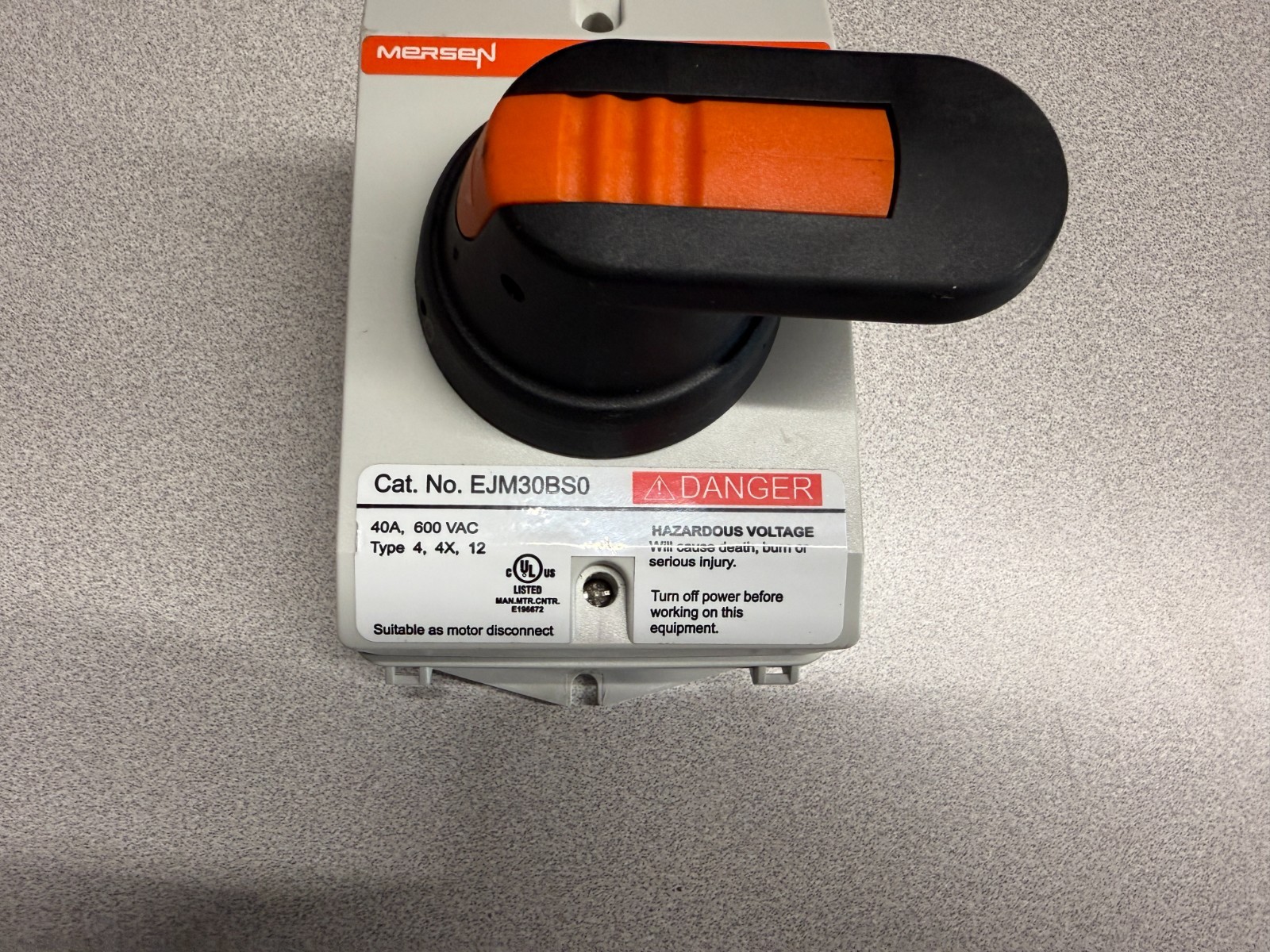 DISCONNECT SWITCH, 40 AMP, 600VAC, MERSEN EJM30BS0