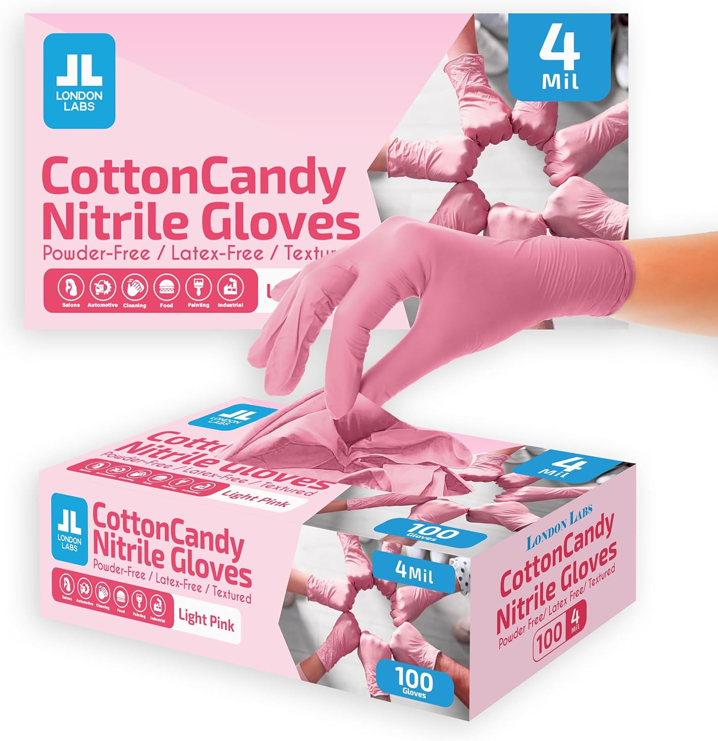 4 Mil – Fuchsia Pink Nitrile Gloves – Disposable Latex Free & Powder Free– Chemi