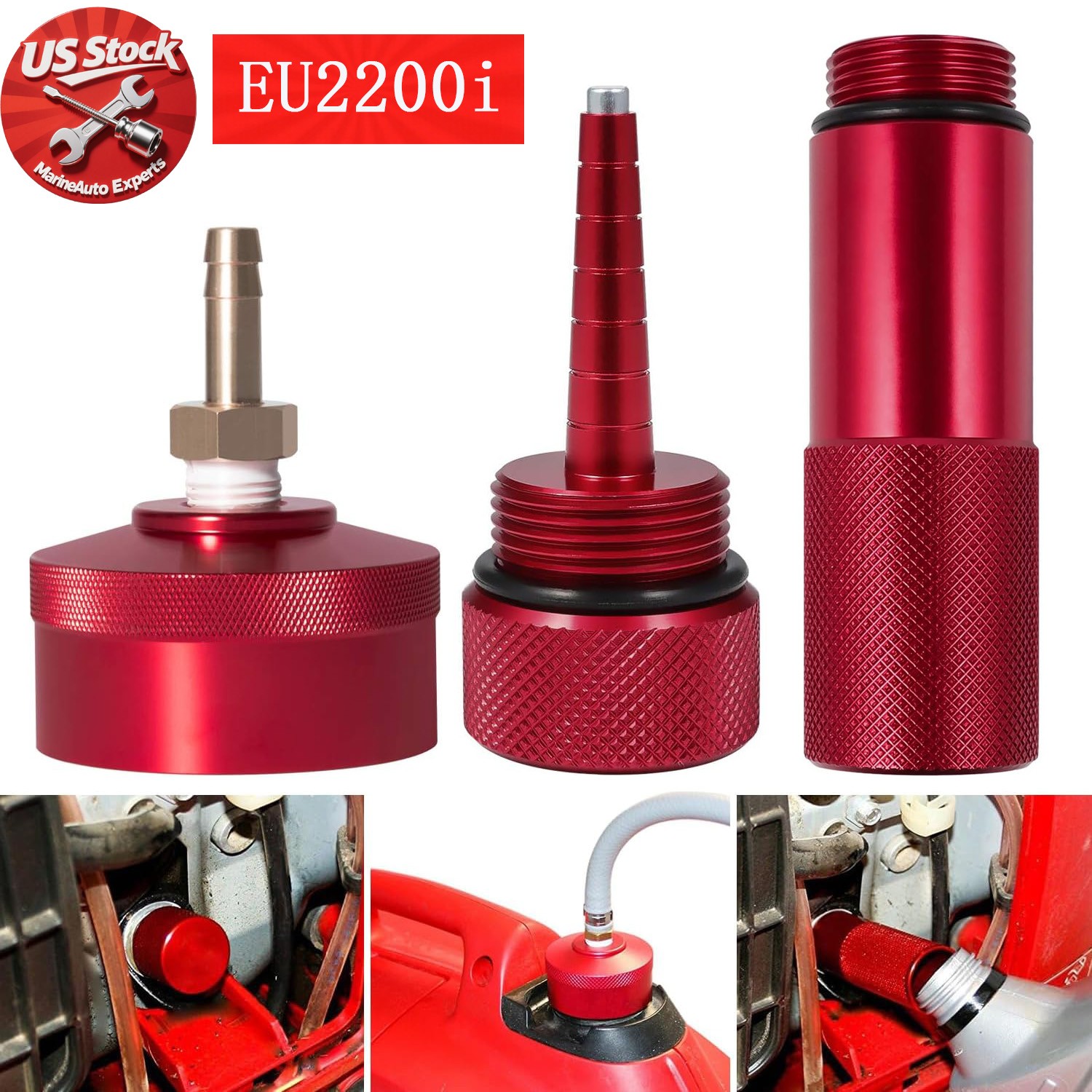 Extended Run Gas Cap & Mess-Free Oil Kit for Honda EU2200i w/Magnetic Dipstick