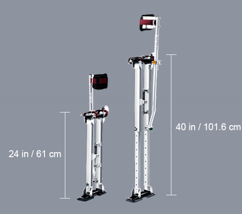 Zancos De Yeso Aluminio 24-40 Pulgadas Drywall Stilts Ajustable Dura Para Pintar