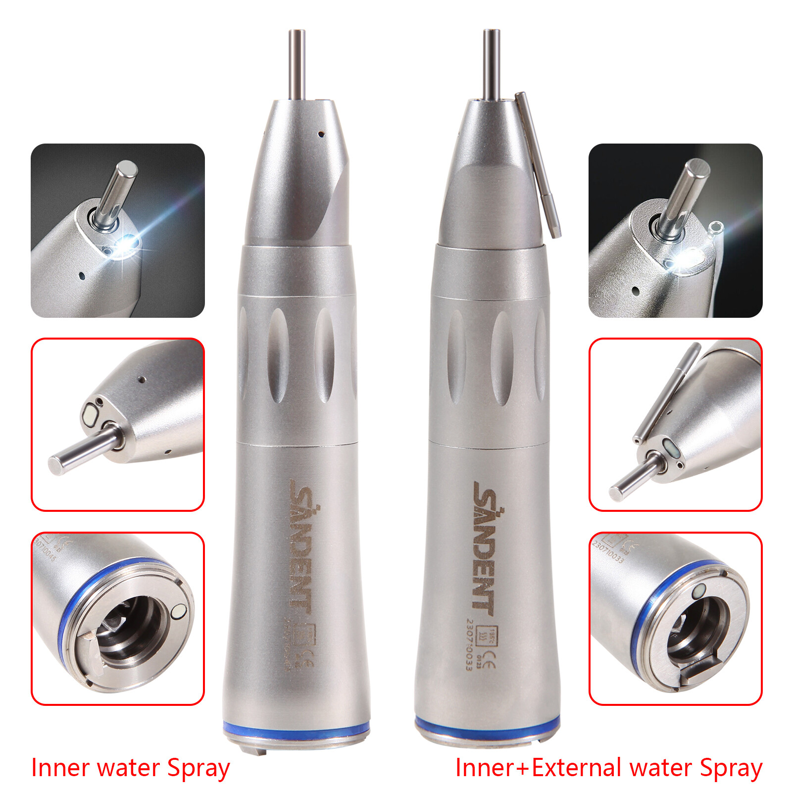 Dental Straight Surgical Handpiece Low Speed Nose Cone Fiber Optic Fit KaV/ Y