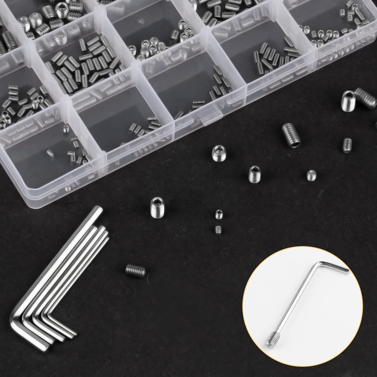 Effortless Storage with 360 Pcs Hex Socket Screws – Stainless Steel Assortment