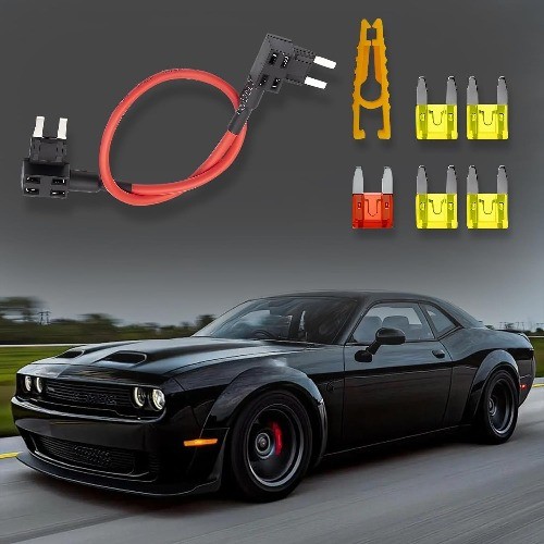 1 PC Car Fuse Adapter with Standard 14 AWG Wire, 20 Amp Bypass Cable and Puller