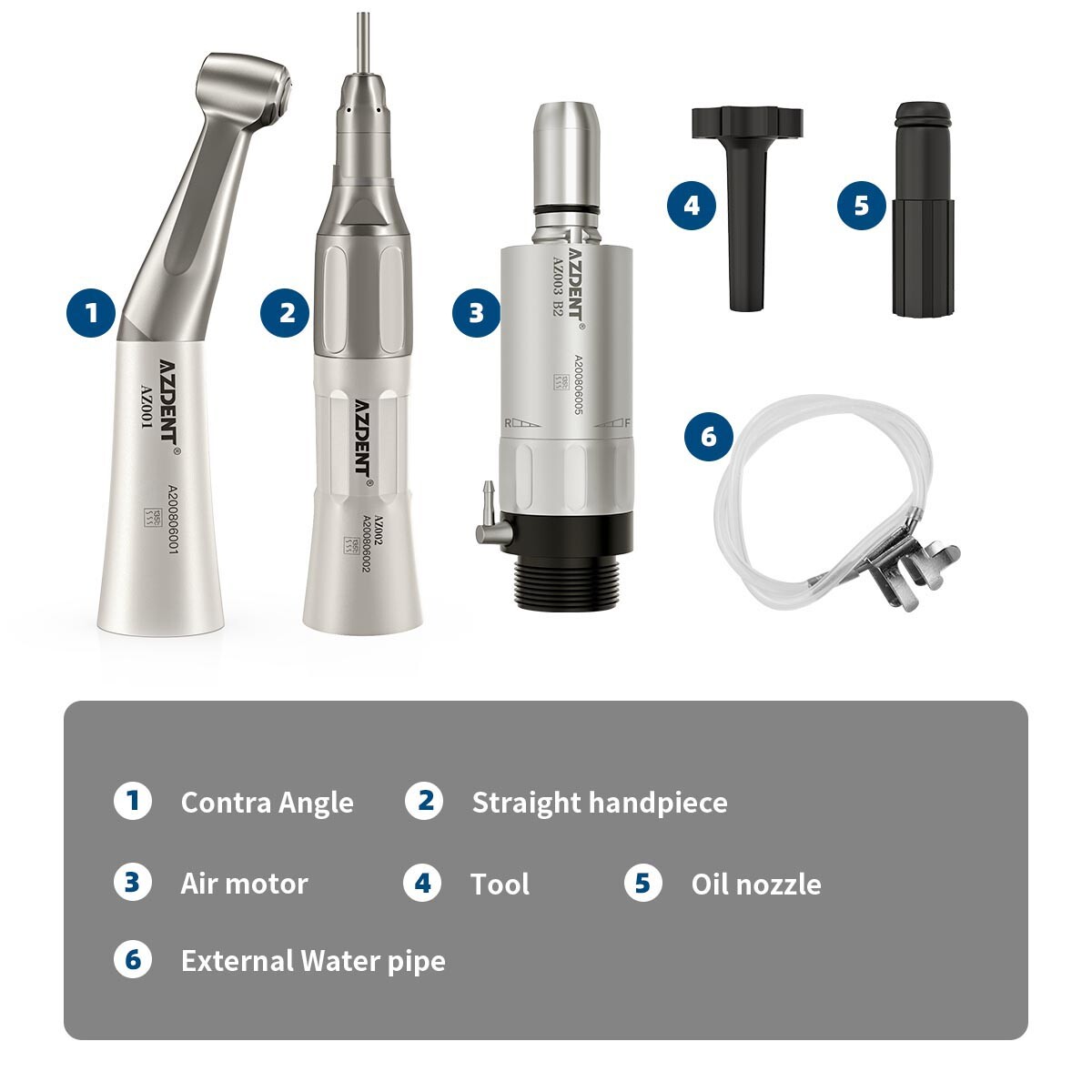 AZDENT Dental Slow Low Speed Handpiece/Polishing Burs Brush Disc Wheel HP /RA