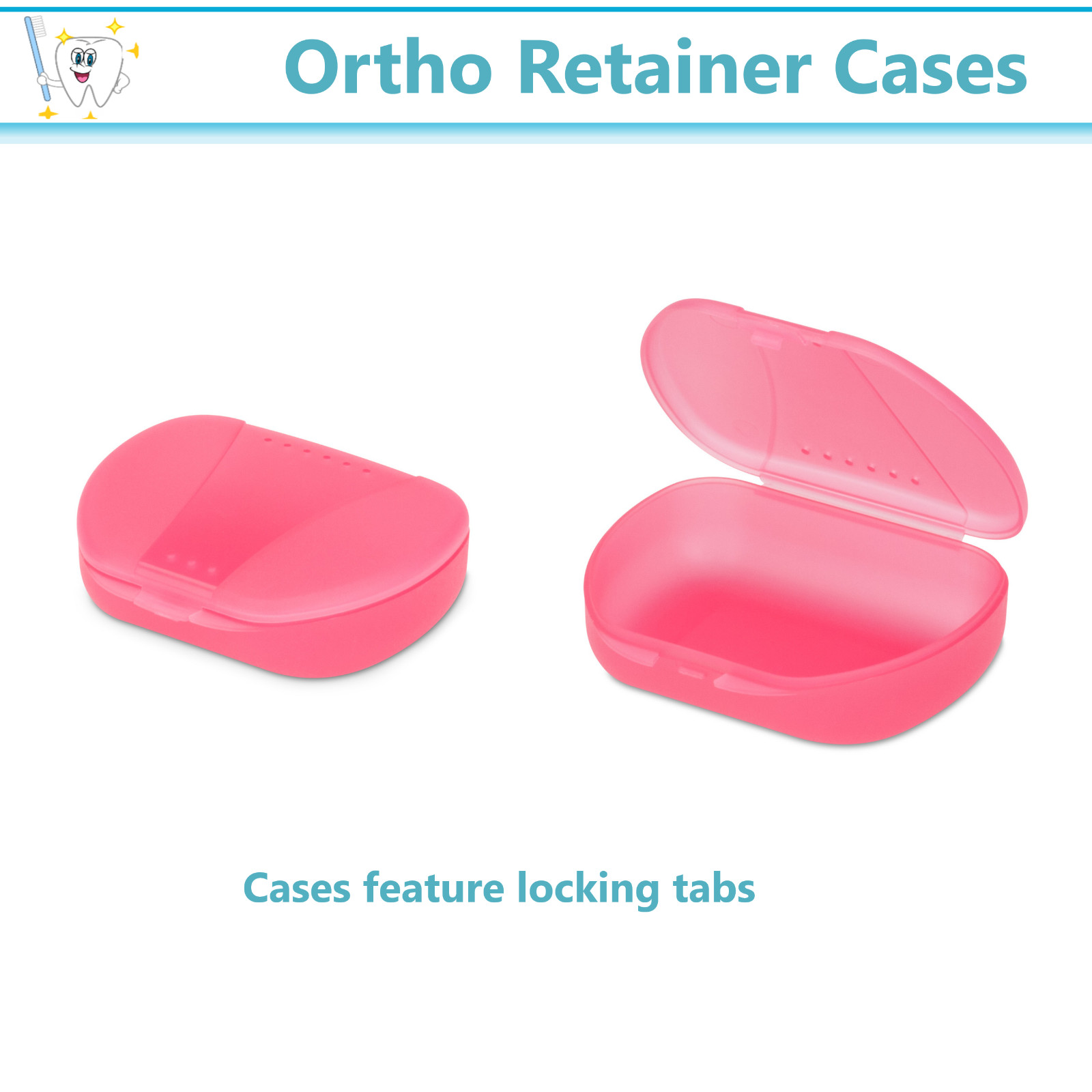 Dental Retainer Box Orthodontic Appliance Guard Snap closure, 1″ Assorted 100/Cs