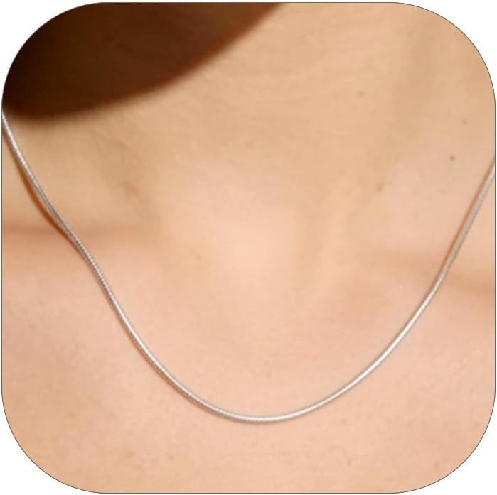 Snake Chain Necklace, 1/1.2/1.5/2mm 14K Gold Plated Womens Chains | Hypoaller…