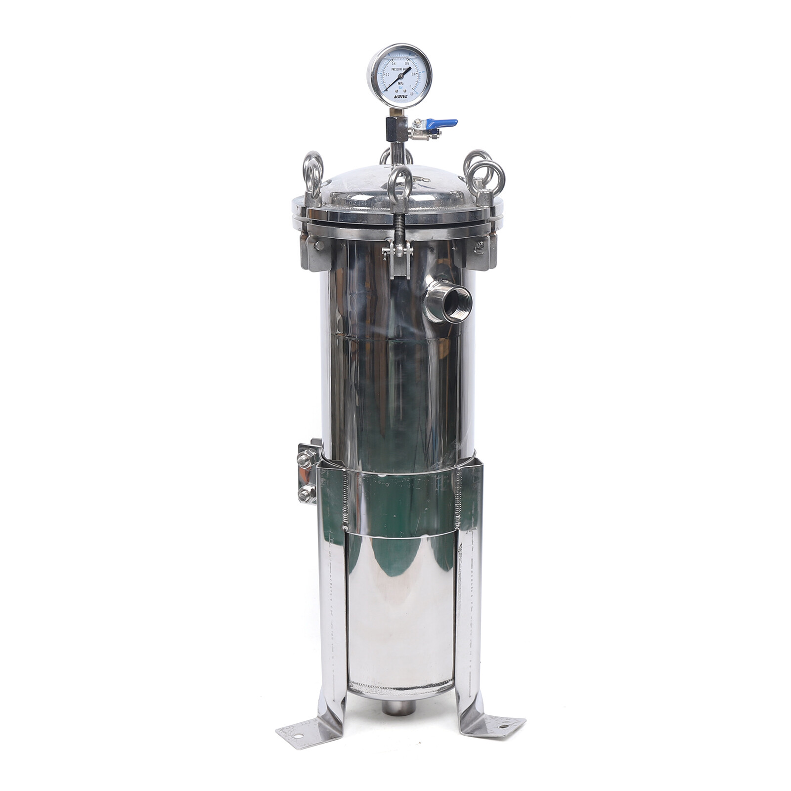 150 Psi Bag Filter Housing Sock Filter 304 Stainless Steel In/Out #4 Bag w/ Mesh