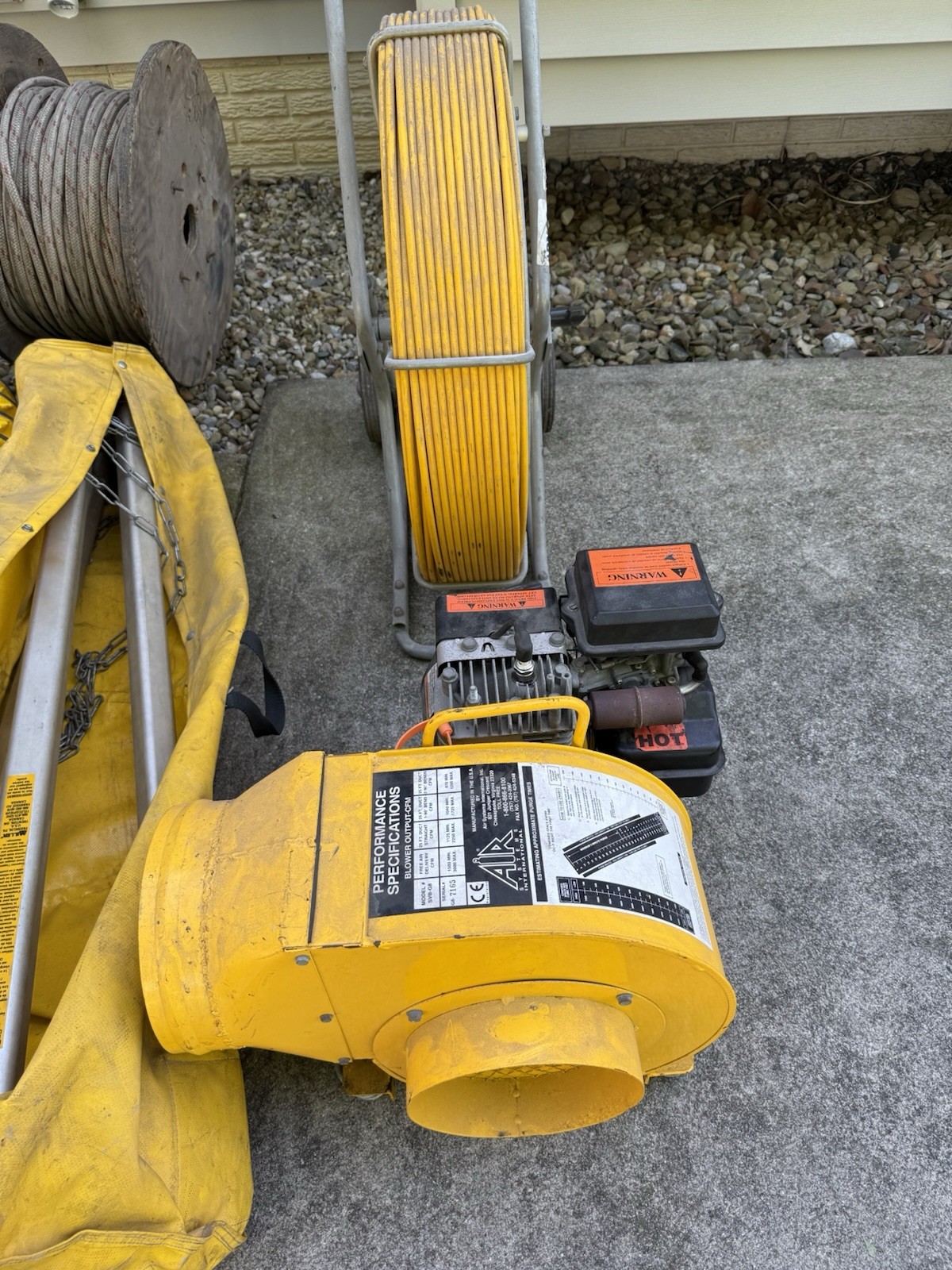 Complete PPE Retractable Confined Space System with Tripod W/ Gas Blower, Extras