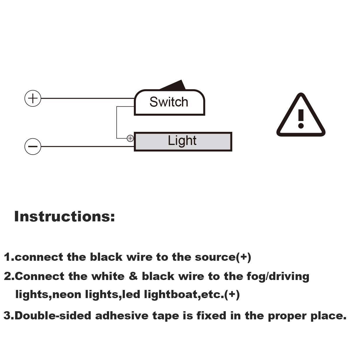 Universal Rocker Switch Car DIY Paste Type ON/Off 12V DC Pre-Applied Adhesive