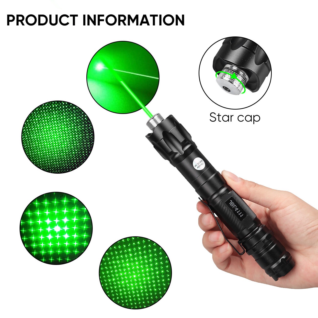 2Pack 532nm Green Laser Pointer Pen 1mW Visible Star Beam Green Light Lazer Pet