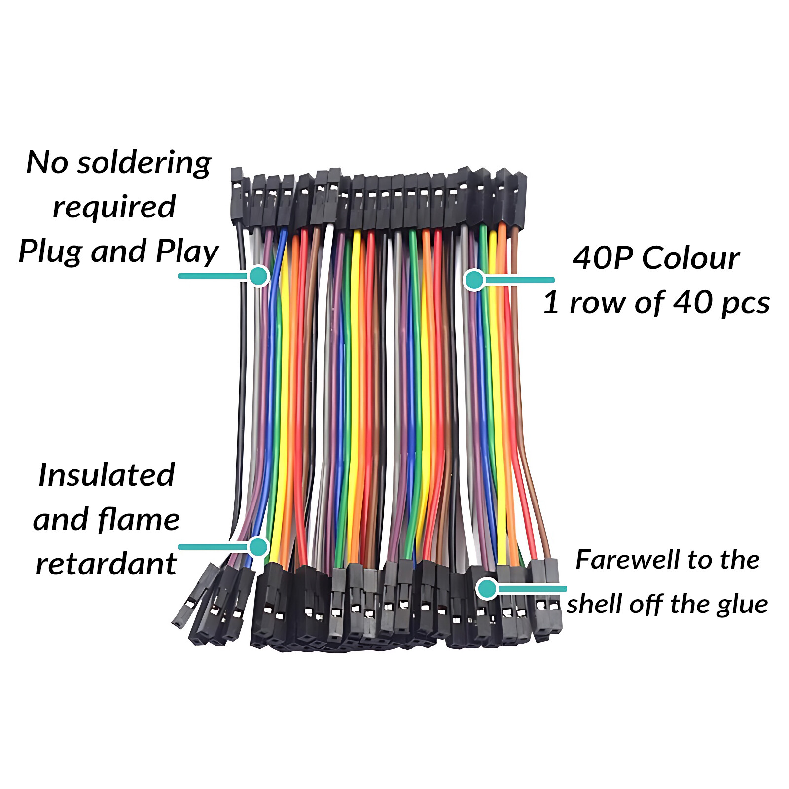 Hookup Wires10cm 15cm 20cm 21cm 30cm 40 cm M-M F-F M-F Breadboard Dupont Jumper