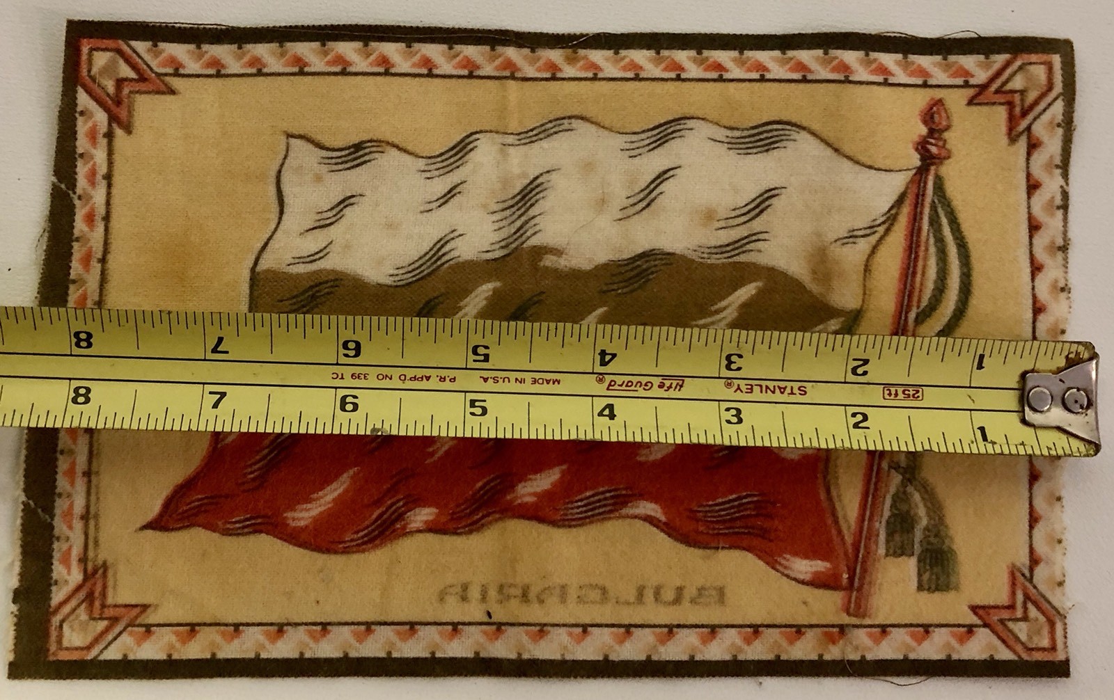 ANTIQUE c1910 CIGAR FELT TOBACCO FLAG 5.25″ X 8.5″ BULGARIA in GREAT CONDITION!