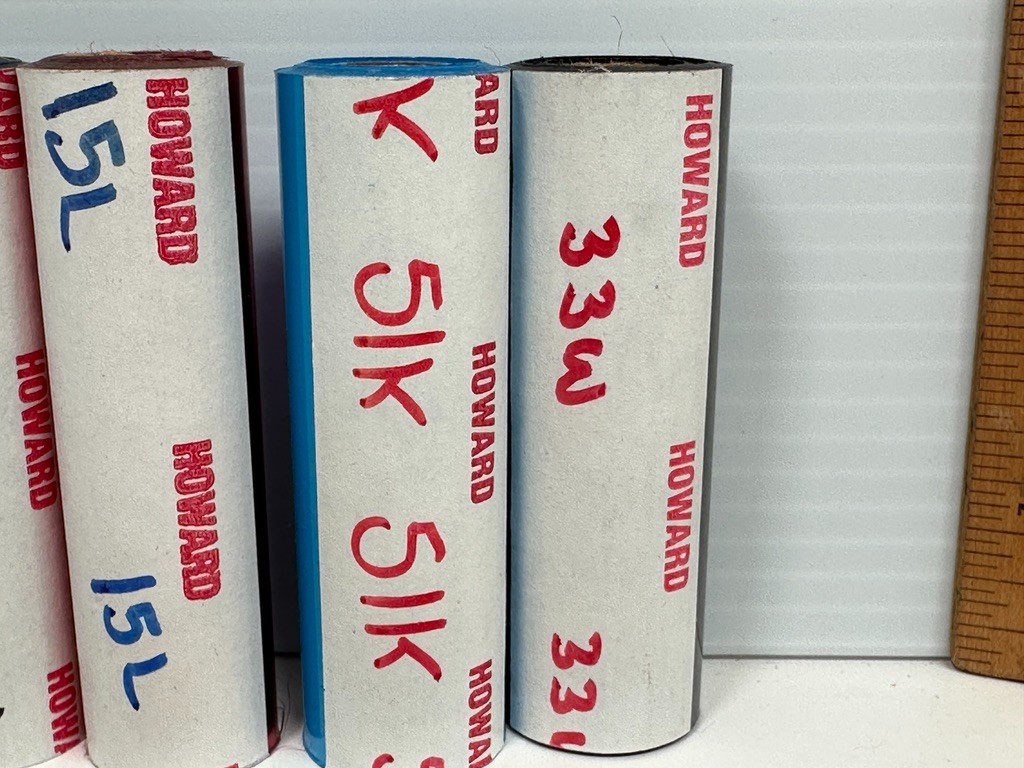 Howard Imprinting 5 Hot Foil Stamping Rolls 3” Blue Green Black Red