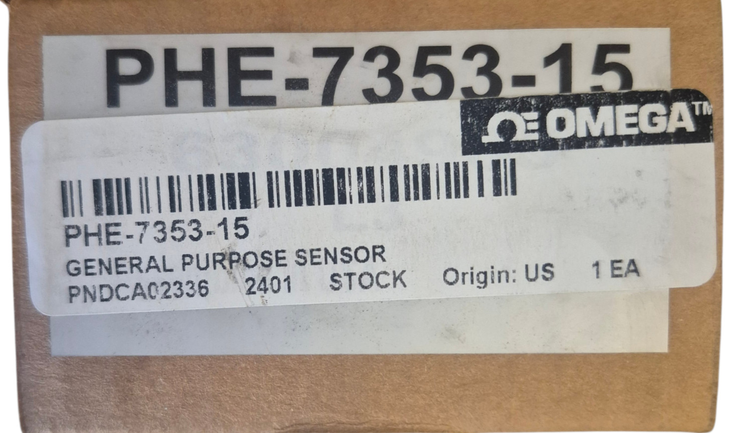 Omega PHE-7353-15 Industrial pH Electrode Sensor 3/4″ MNPT Submersible Probe NEW