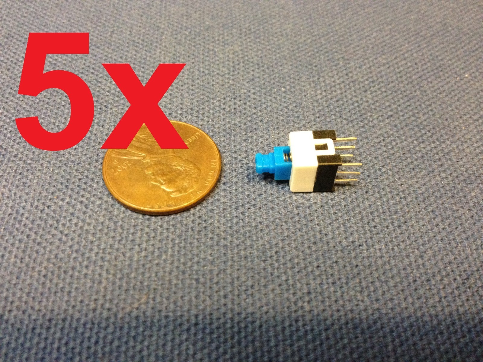5 X (6 PIN) Latching 7x7mm Mini Tactile Push Button Switch On-Off DIP c14 STAMP