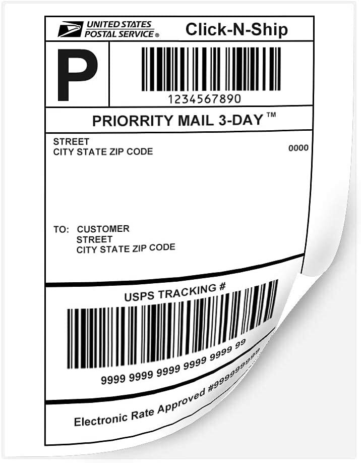 8.5″ x 11″ Full Sheet Shipping Label Sticker Labels for Laser & Ink Jet Printers