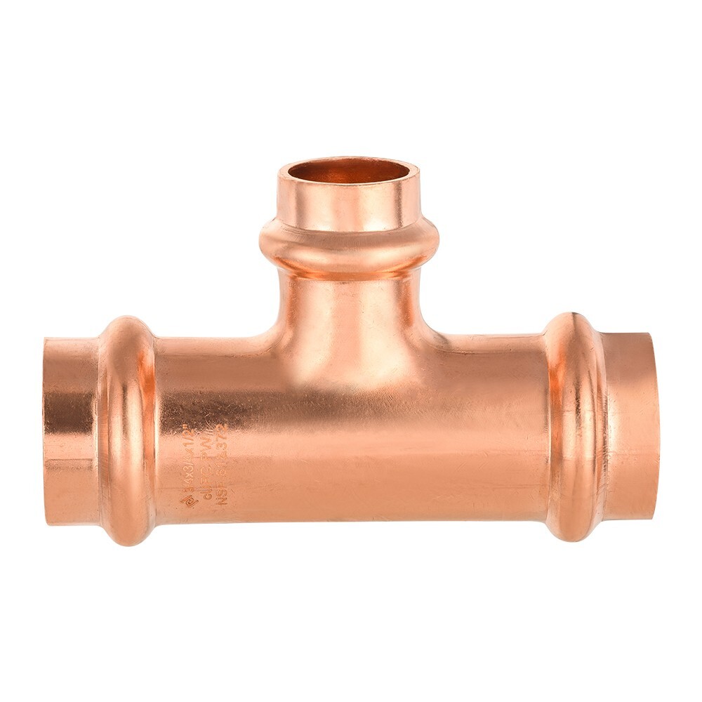 5 PCS EFIELD 3/4″ X 3/4″ X 1/2″ Copper Press Fit Tee Copper Fittings, Lead Free