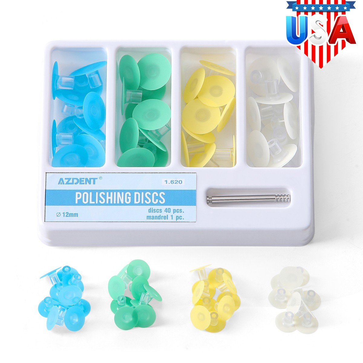 Dental Composite Finishing Polishing Disc Stem kit Mandrel Drill 12mm Polisher