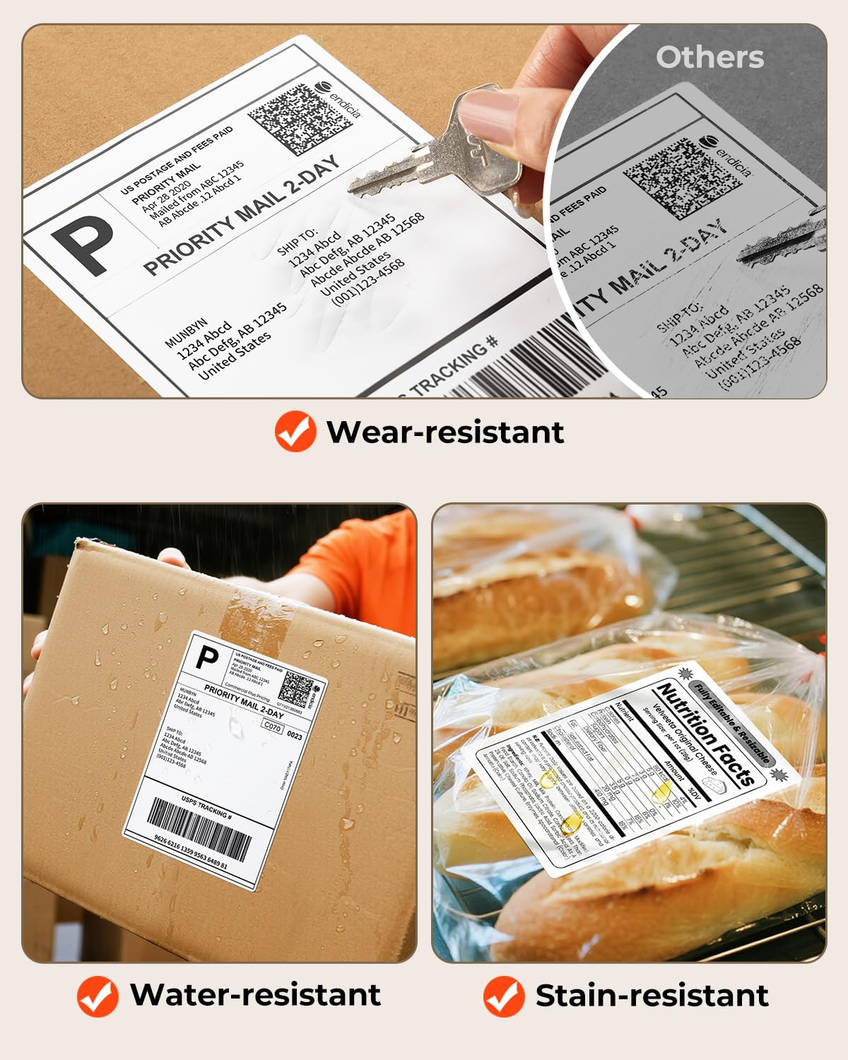 4″x6″ Direct Thermal Printer Label, Shipping Labels Compatible with Rollo, Jaden