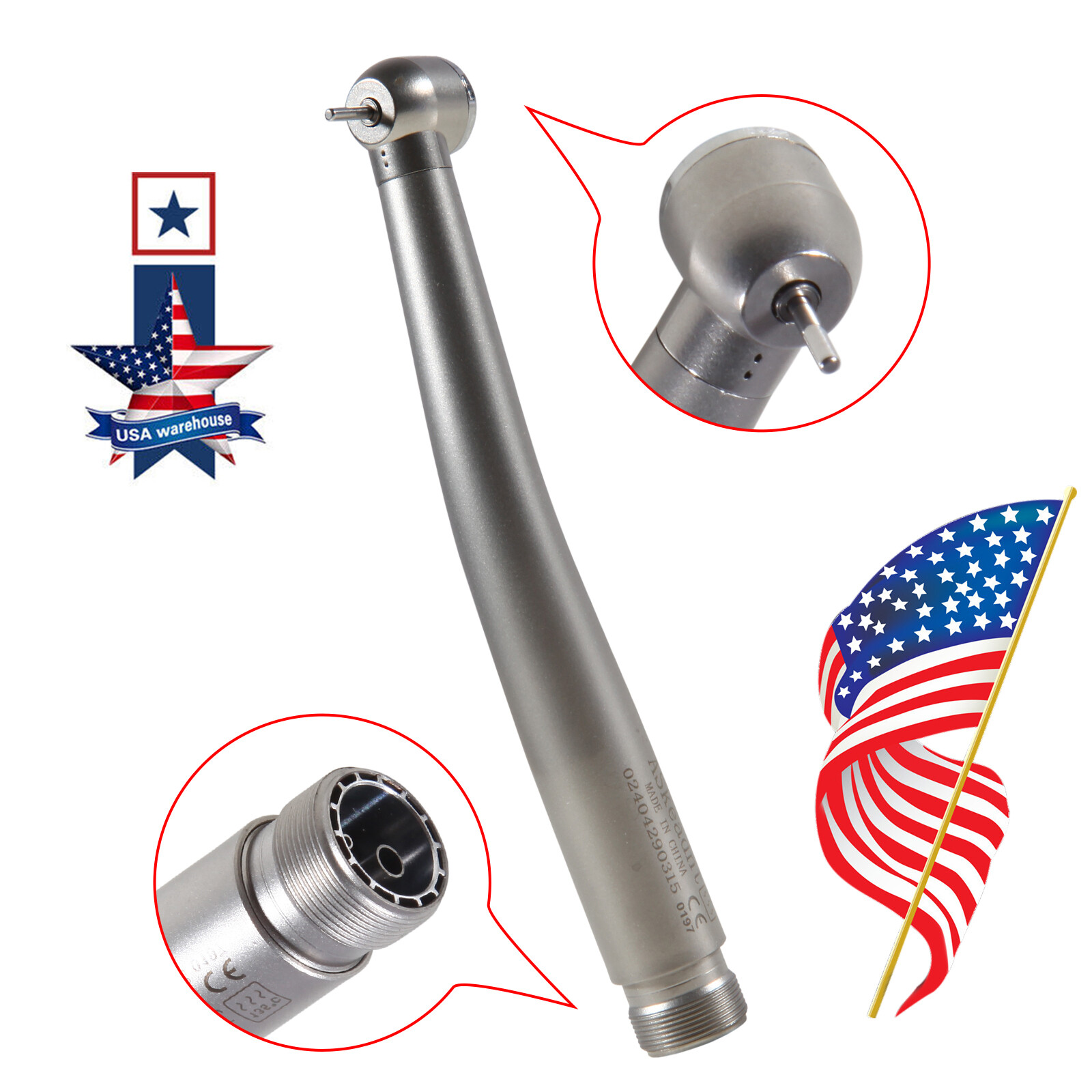 Dental PANA MAX High Speed Handpiece Large Torque Push Button 2 Holes Borden